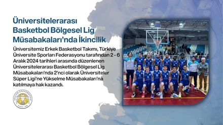 Üniversitelerarası Basketbol Bölgesel Lig Müsabakaları’nda İkincilik