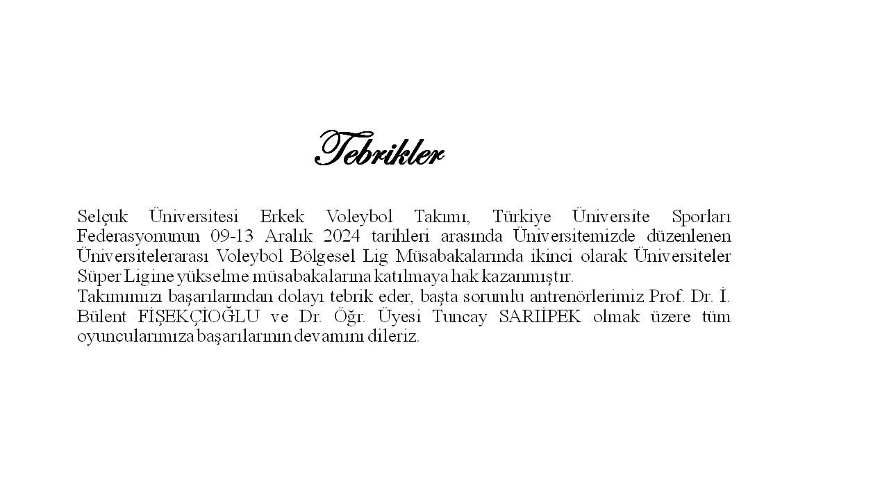 Tebrikler